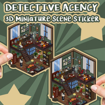 Original Detective Agency 3D DIY Miniature Sticker Scenes