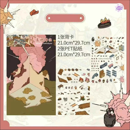 Original 2.0 Plus – 3D DIY Miniature Sticker Scenes - 4 Theme Sets: Cinderella's Story | Ward 444 Mysteries | The End is Nigh | Museum Magic Night