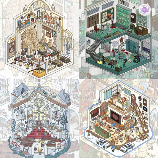 Micro Horror Series – 3D DIY Miniature Sticker Scenes - 4 Theme Sets: Mysterious Sacrifice | Horror Hospital | Pharaoh's Curse | Bear's Secret