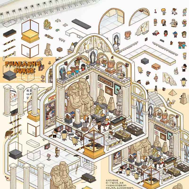 Micro Horror Series – 3D DIY Miniature Sticker Scenes - 4 Theme Sets: Mysterious Sacrifice | Horror Hospital | Pharaoh's Curse | Bear's Secret