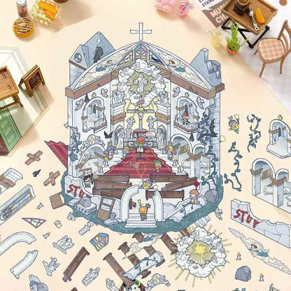 Micro Horror Series – 3D DIY Miniature Sticker Scenes - 4 Theme Sets: Mysterious Sacrifice | Horror Hospital | Pharaoh's Curse | Bear's Secret