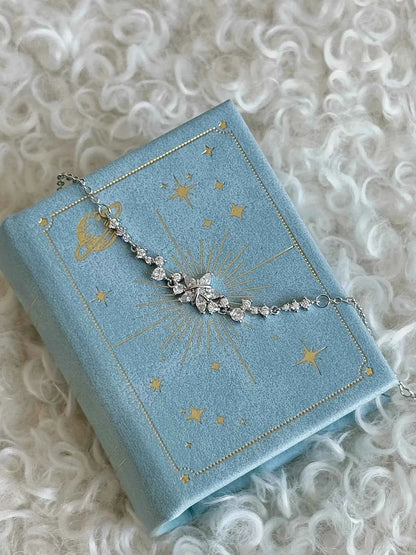 "Galactic Fragments" Fully Diamond-Studded Star Bracelet in 925 Sterling Silver - Chic, Refined, and Unique