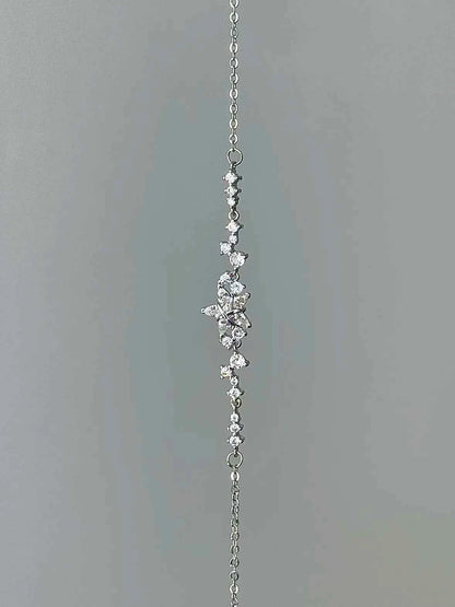 "Galactic Fragments" Fully Diamond-Studded Star Bracelet in 925 Sterling Silver - Chic, Refined, and Unique