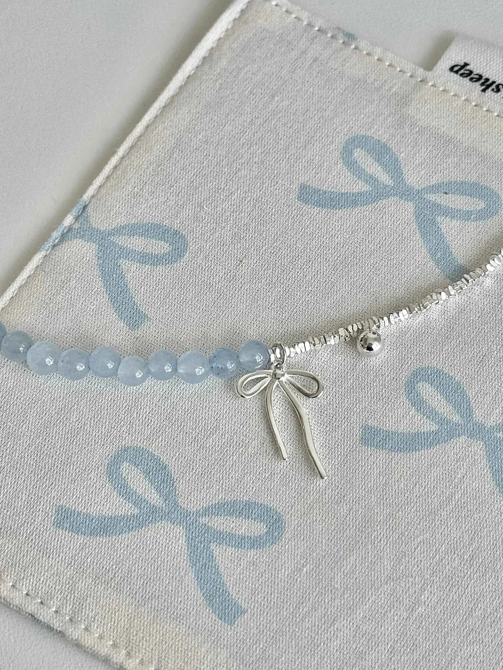 "Cool Blue Elegance" 925 Sterling Silver Blue Gemstone Bracelet with Bowknot - Chilly Chic, Ins Style, Unique Design
