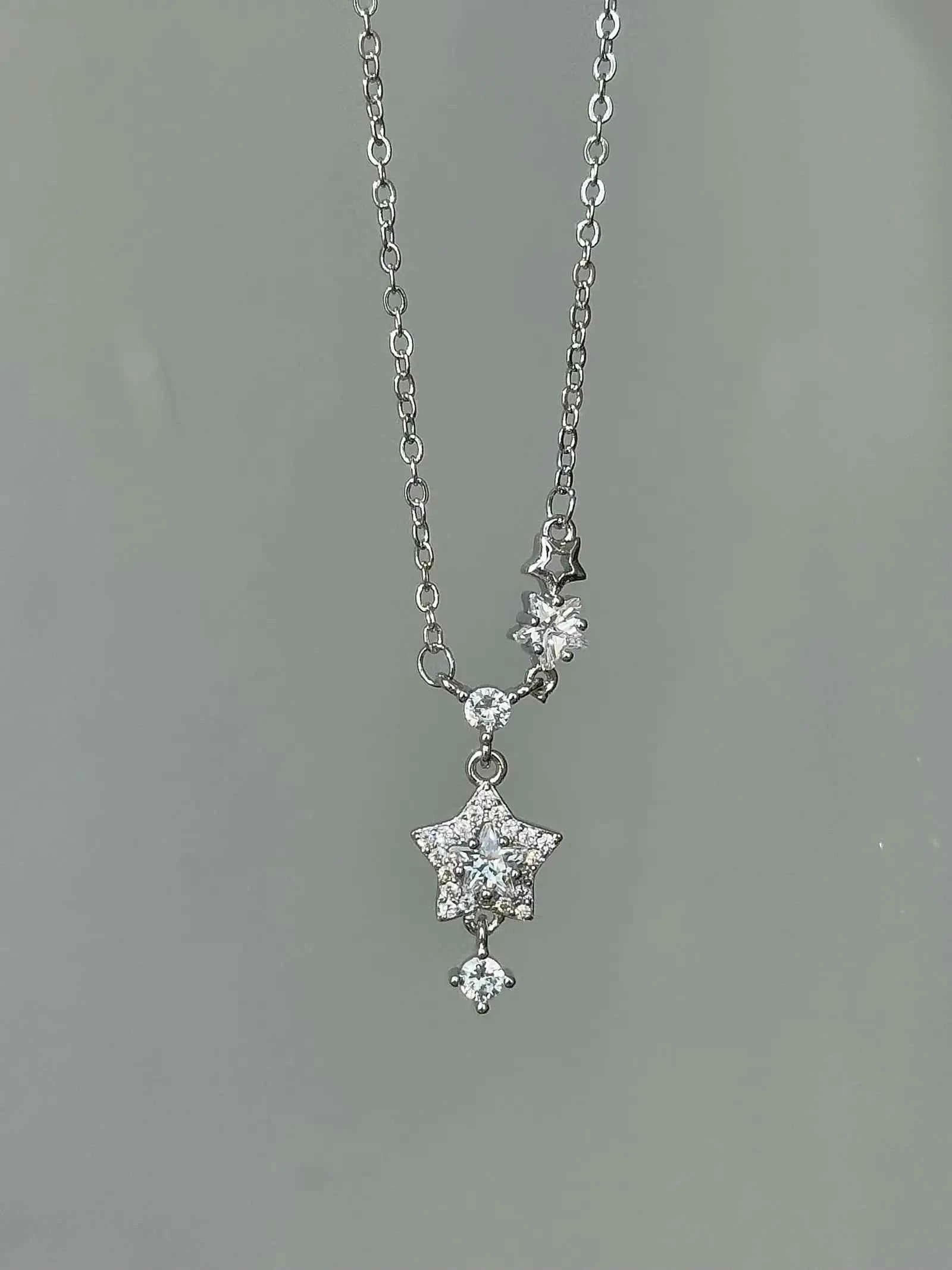 "Brilliant Star Whisper" 999 Fine Silver Star Necklace - Delicate, Sweet, and Sparkling