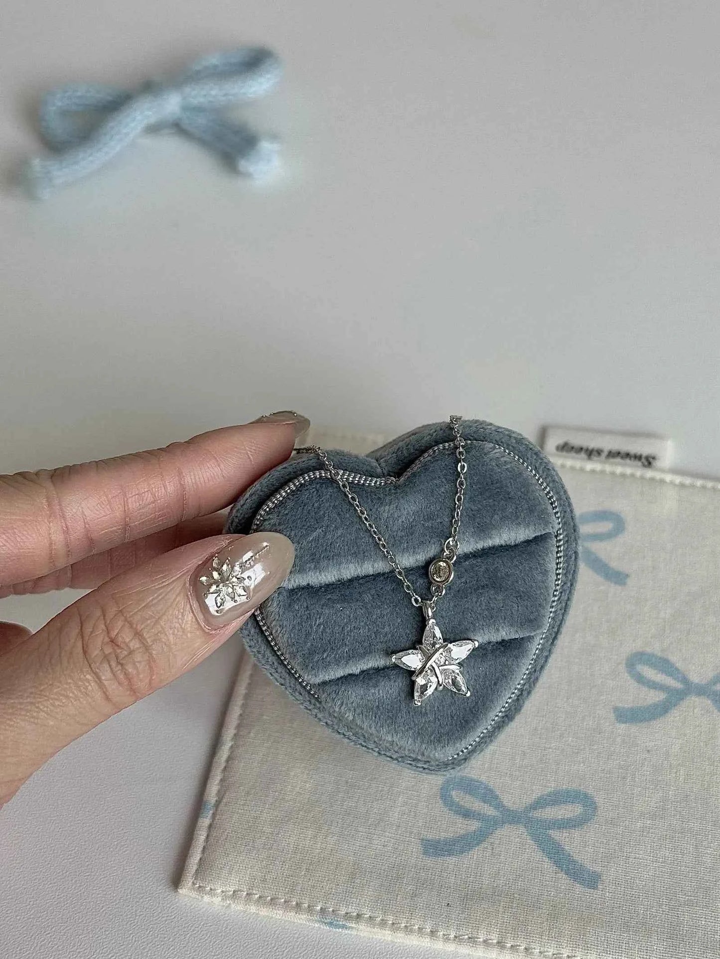 "Wishing Star" Sparkling Star 925 Sterling Silver Necklace - Sweet, Elegant, and Unique