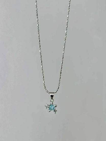 "Starry Fragments" Blue Star Necklace - Delicate, Cool Chic, and Unique Design