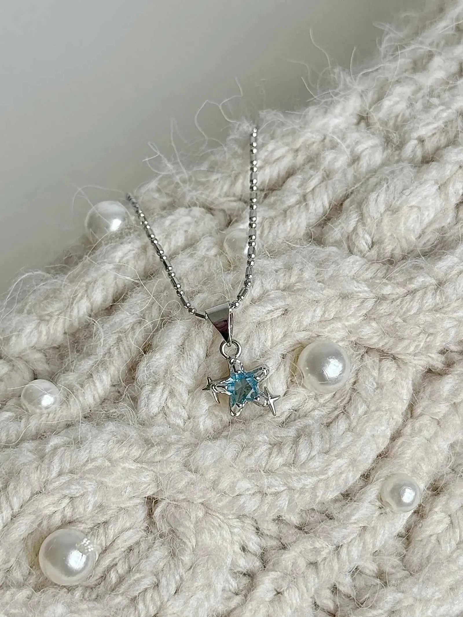 "Starry Fragments" Blue Star Necklace - Delicate, Cool Chic, and Unique Design