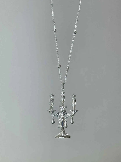 "Starlight Candlestick" Vintage Star Necklace - Unique, Elegant, and Long Chain Design