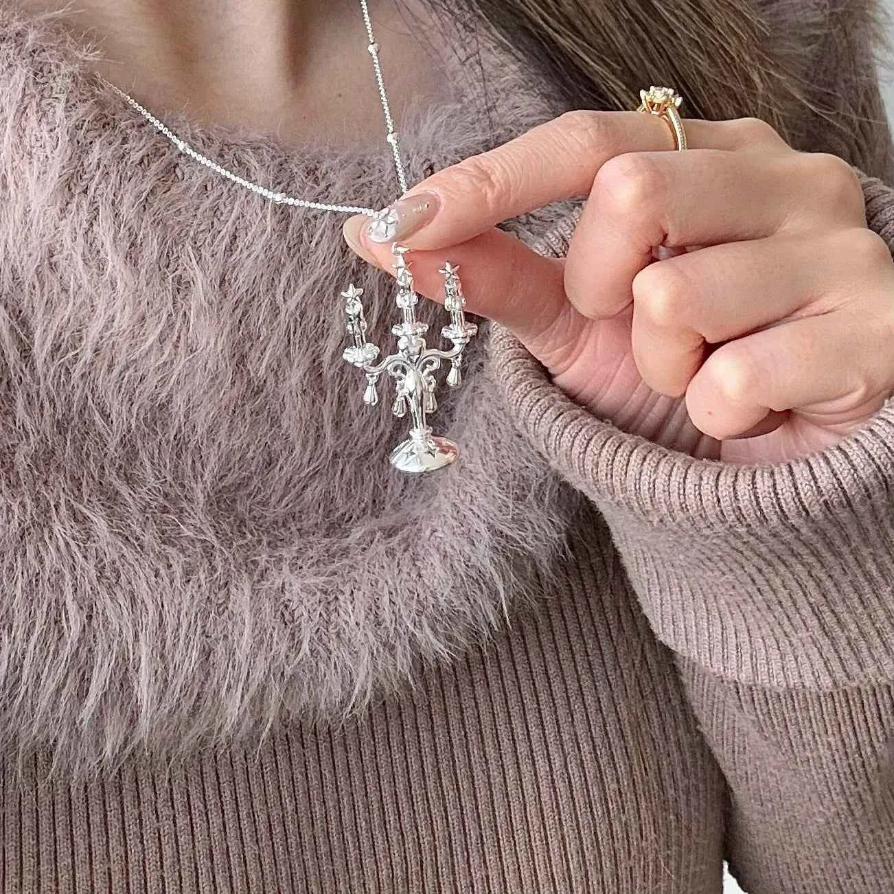 "Starlight Candlestick" Vintage Star Necklace - Unique, Elegant, and Long Chain Design