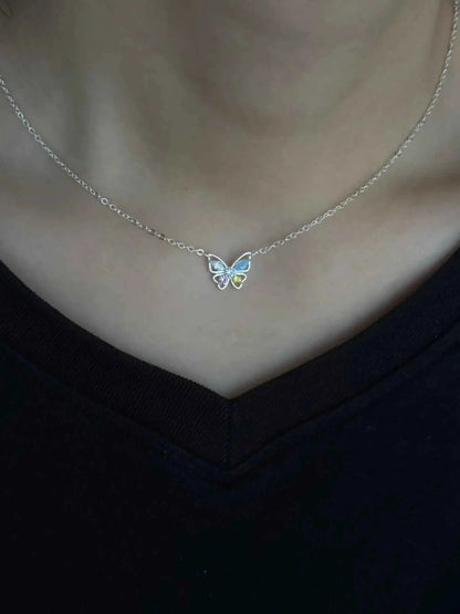 "Charming Butterfly Forest" 925 Sterling Silver Necklace - Sweet, Elegant, and Unique
