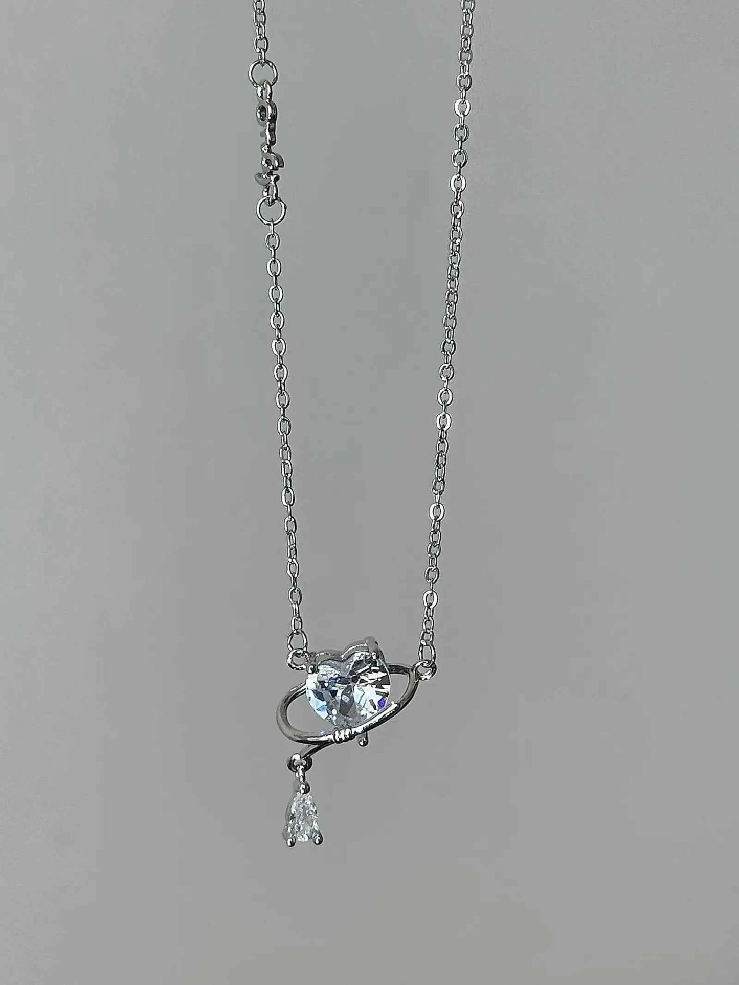 "Beating Heart Trail" 925 Sterling Silver Heart Pendant Necklace - Sweet, Elegant, and Unique