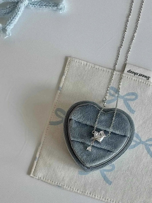 "Beating Heart Trail" 925 Sterling Silver Heart Pendant Necklace - Sweet, Elegant, and Unique