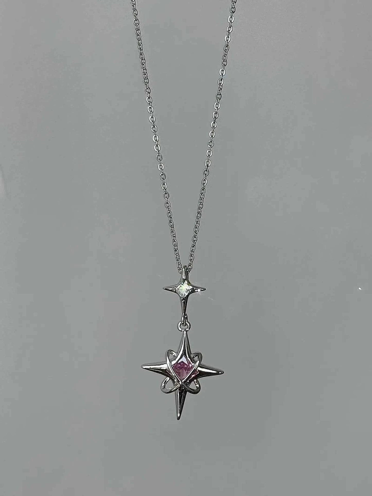"Venus' Pink Starlight" 925 Sterling Silver Necklace - Sweet, Elegant, and Unique