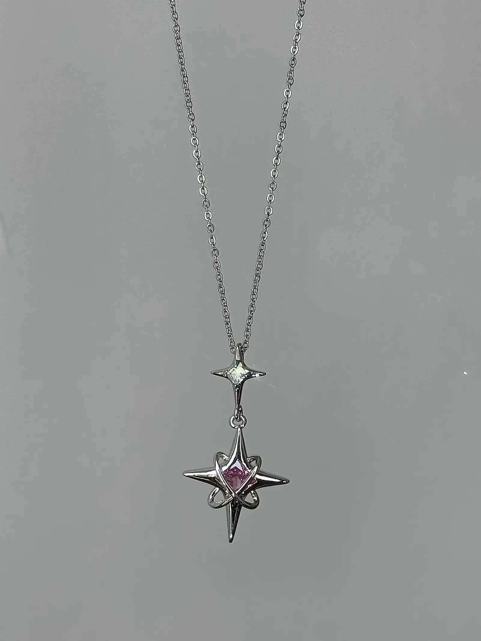 "Venus' Pink Starlight" 925 Sterling Silver Necklace - Sweet, Elegant, and Unique