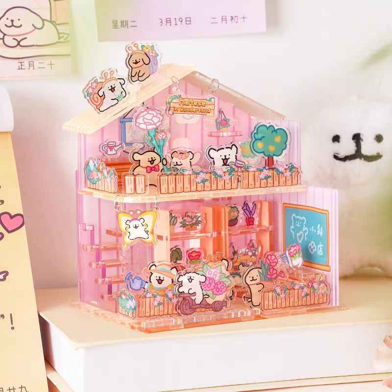 Cute Puppy Garden DIY 3D Acrylic Puzzle (76pcs)
