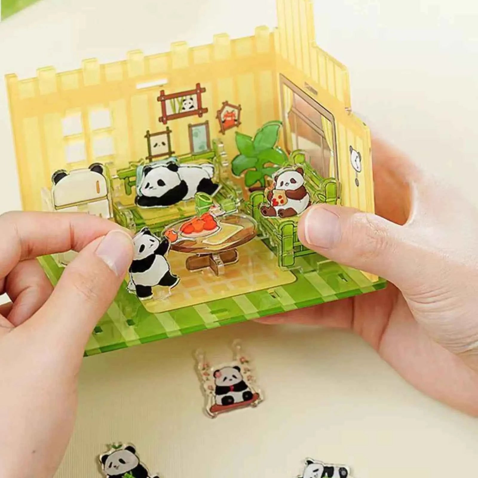 Adorable Panda Apartment DIY 3D Acrylic Puzzle (74pcs)