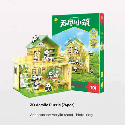 Adorable Panda Apartment DIY 3D Acrylic Puzzle (74pcs)
