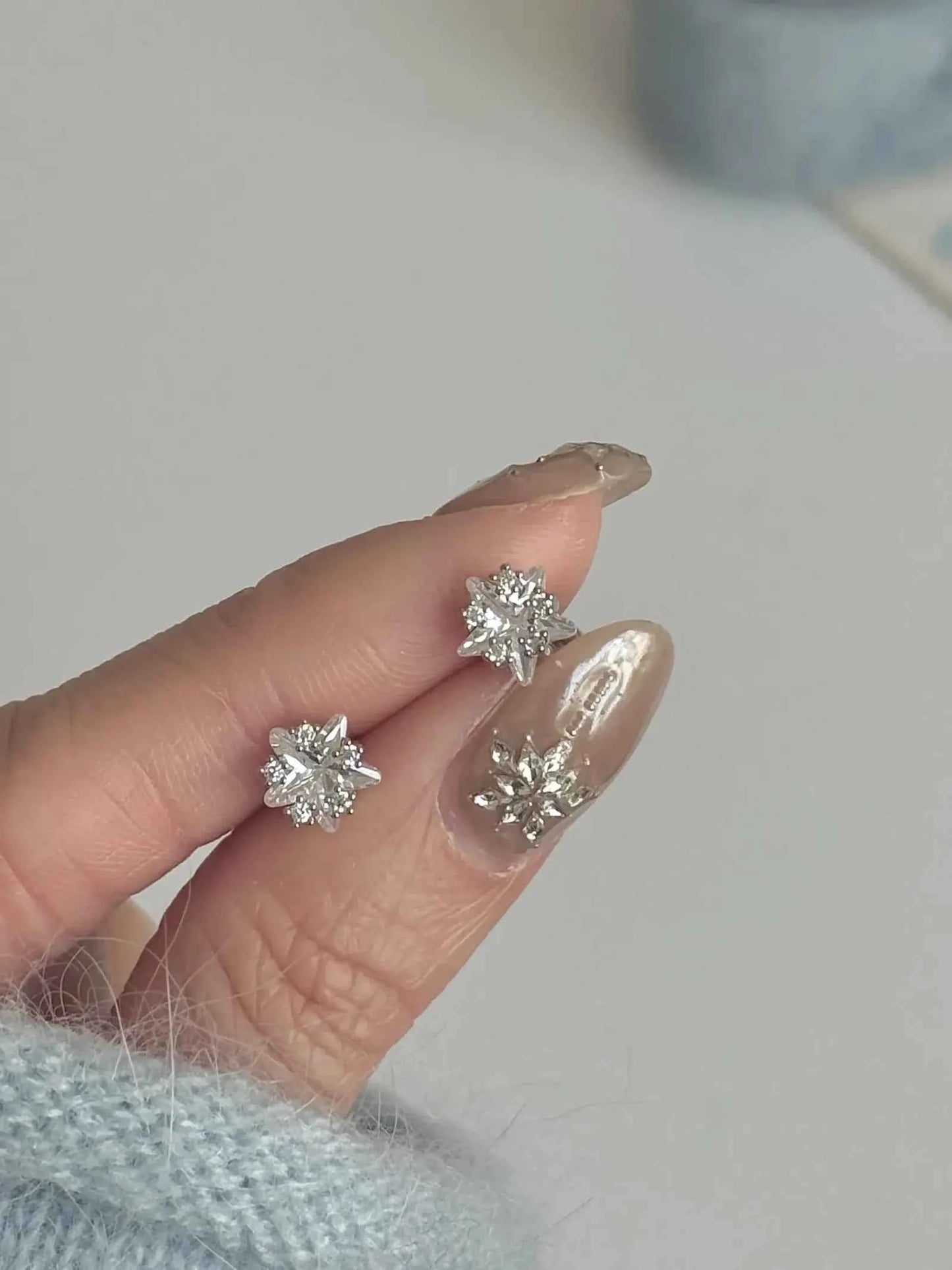 "Starry Sky" Sparkling Star Zircon Stud and Helix Earrings - Delicate, Sweet, and Chic