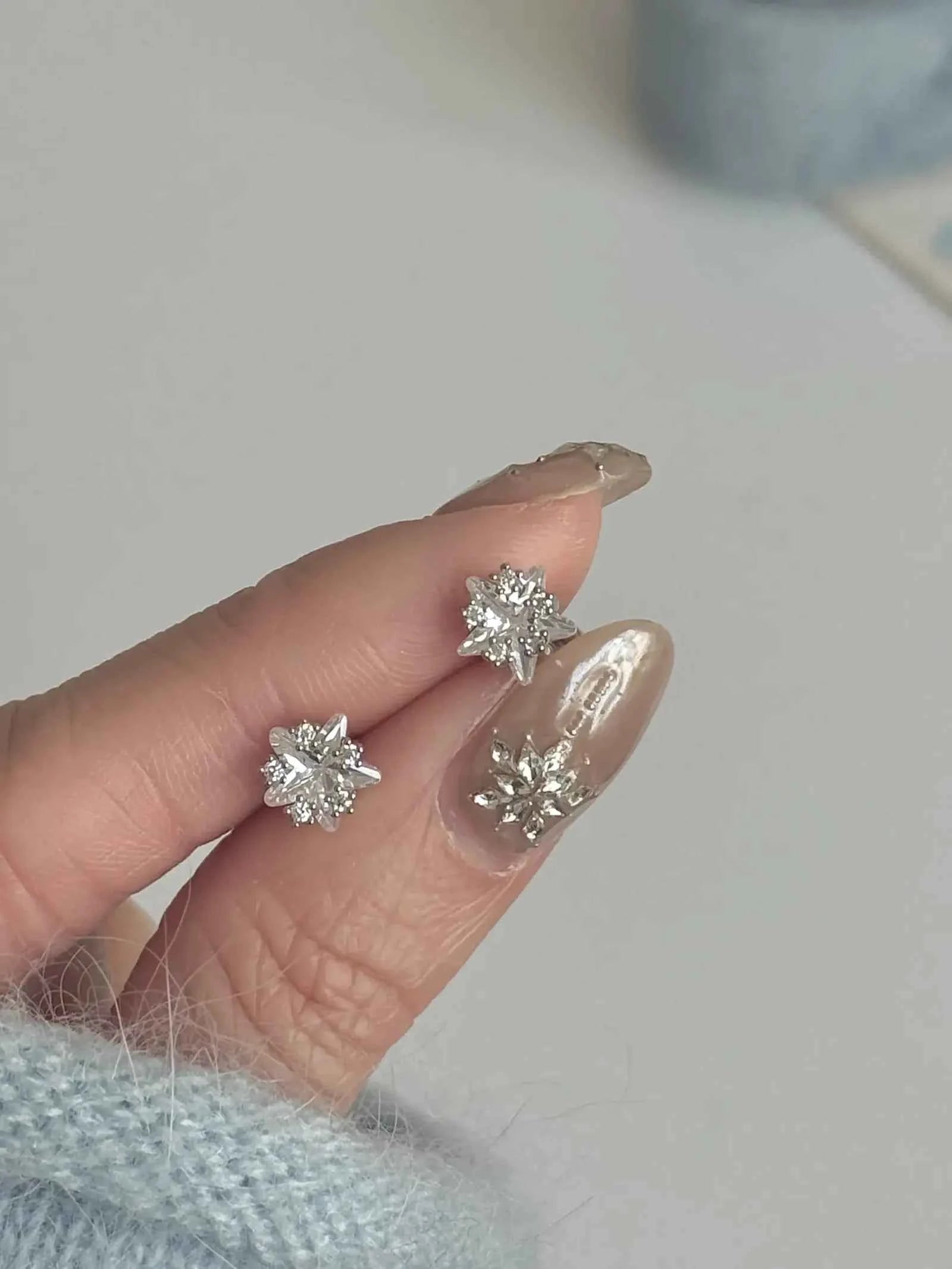 "Starry Sky" Sparkling Star Zircon Stud and Helix Earrings - Delicate, Sweet, and Chic