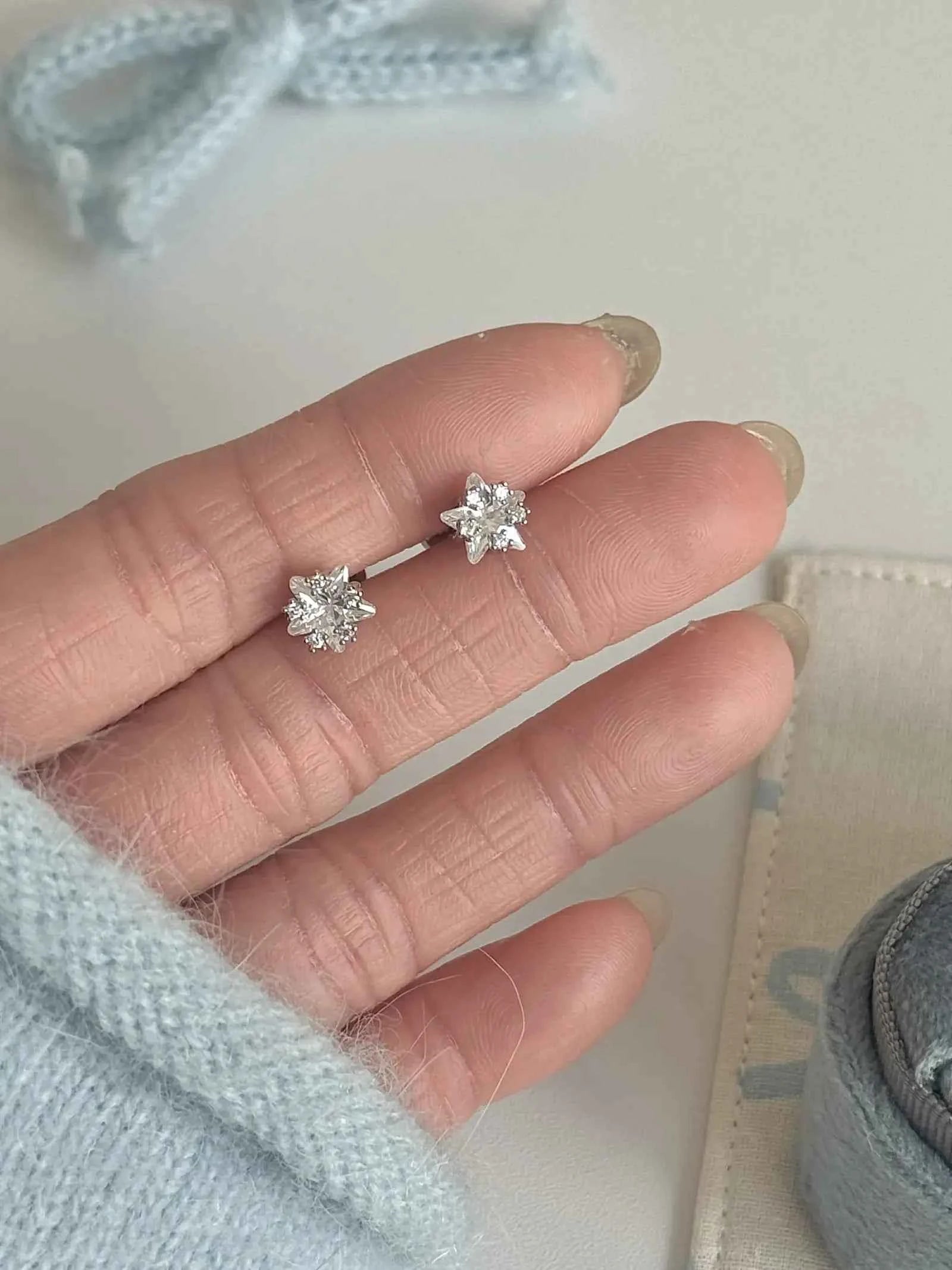"Starry Sky" Sparkling Star Zircon Stud and Helix Earrings - Delicate, Sweet, and Chic