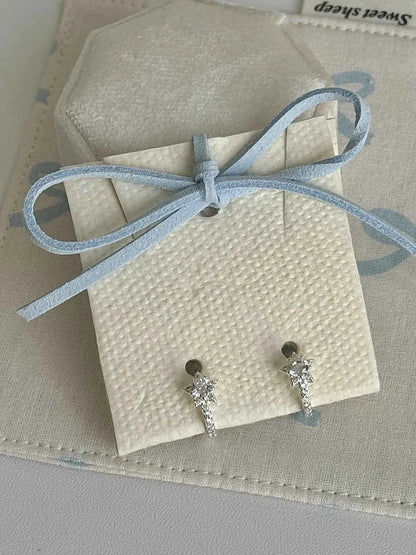 "Shooting Star Whisper" 925 Sterling Silver Earrings - Sparkling, Unique, and Perfect Gift for Best Friends