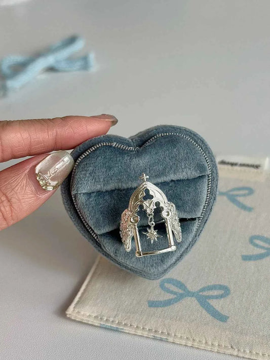"Window to Starlight" Starburst Vintage Window Ring - Unique, Elegant, and Retro
