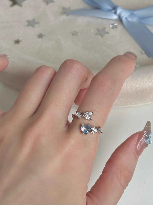 "Deep Sea Token" 925 Sterling Silver Blue Fish Tail Ring - Unique, Elegant, and Cool Chic