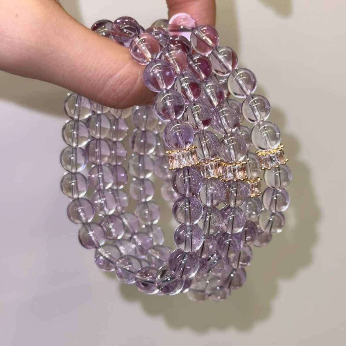 Lavender Amethyst Crystal Bracelet – 8mm Natural Gemstone for Calm, Healing & Gentle Protection