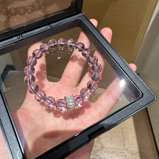 Lavender Amethyst Crystal Bracelet – 8mm Natural Gemstone for Calm, Healing & Gentle Protection