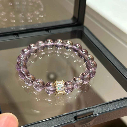 Lavender Amethyst Crystal Bracelet – 8mm Natural Gemstone for Calm, Healing & Gentle Protection
