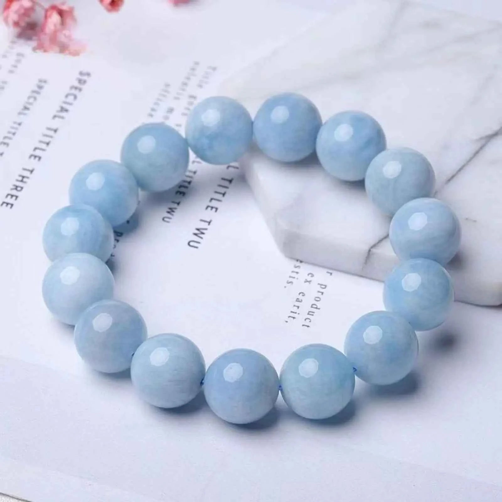Aquamarine Bead Bracelet – 8mm & 10mm Natural Gemstones for Calm, Clarity & Tranquility