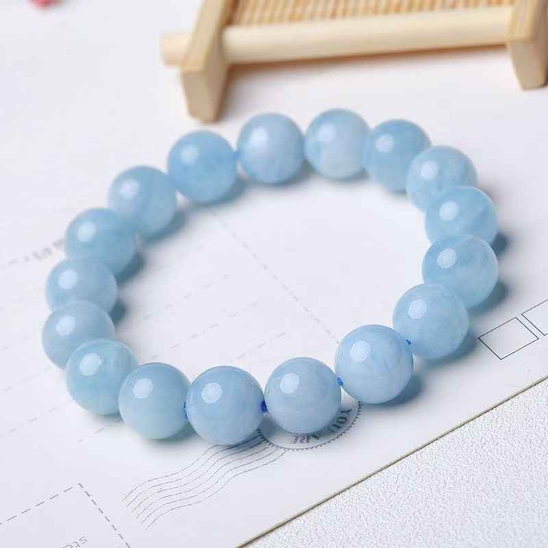 Aquamarine Bead Bracelet – 8mm & 10mm Natural Gemstones for Calm, Clarity & Tranquility