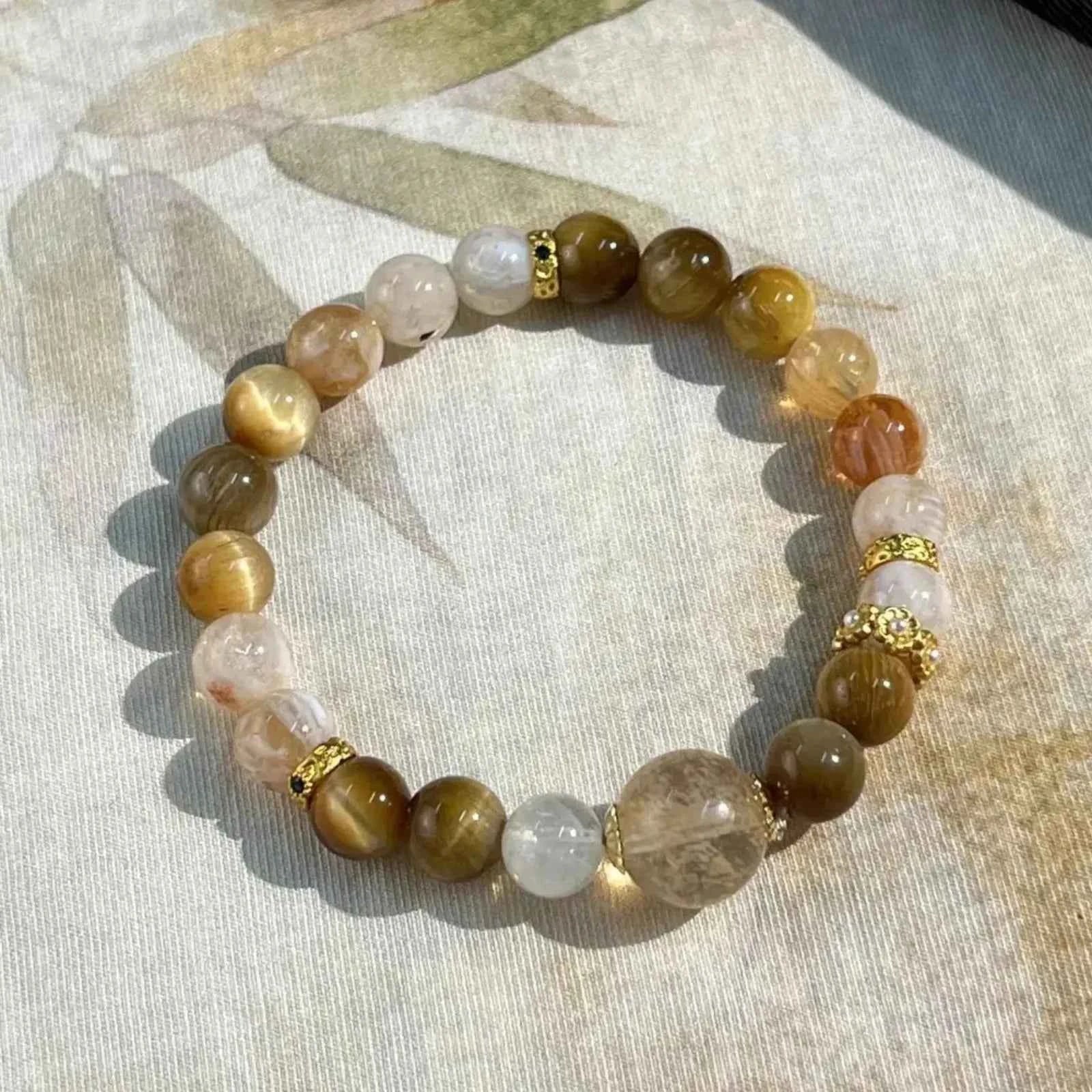 Citrine & Tiger’s Eye Crystal Bracelet – 8mm with 12mm Accent Bead for Wealth, Courage & Grounded Confidence