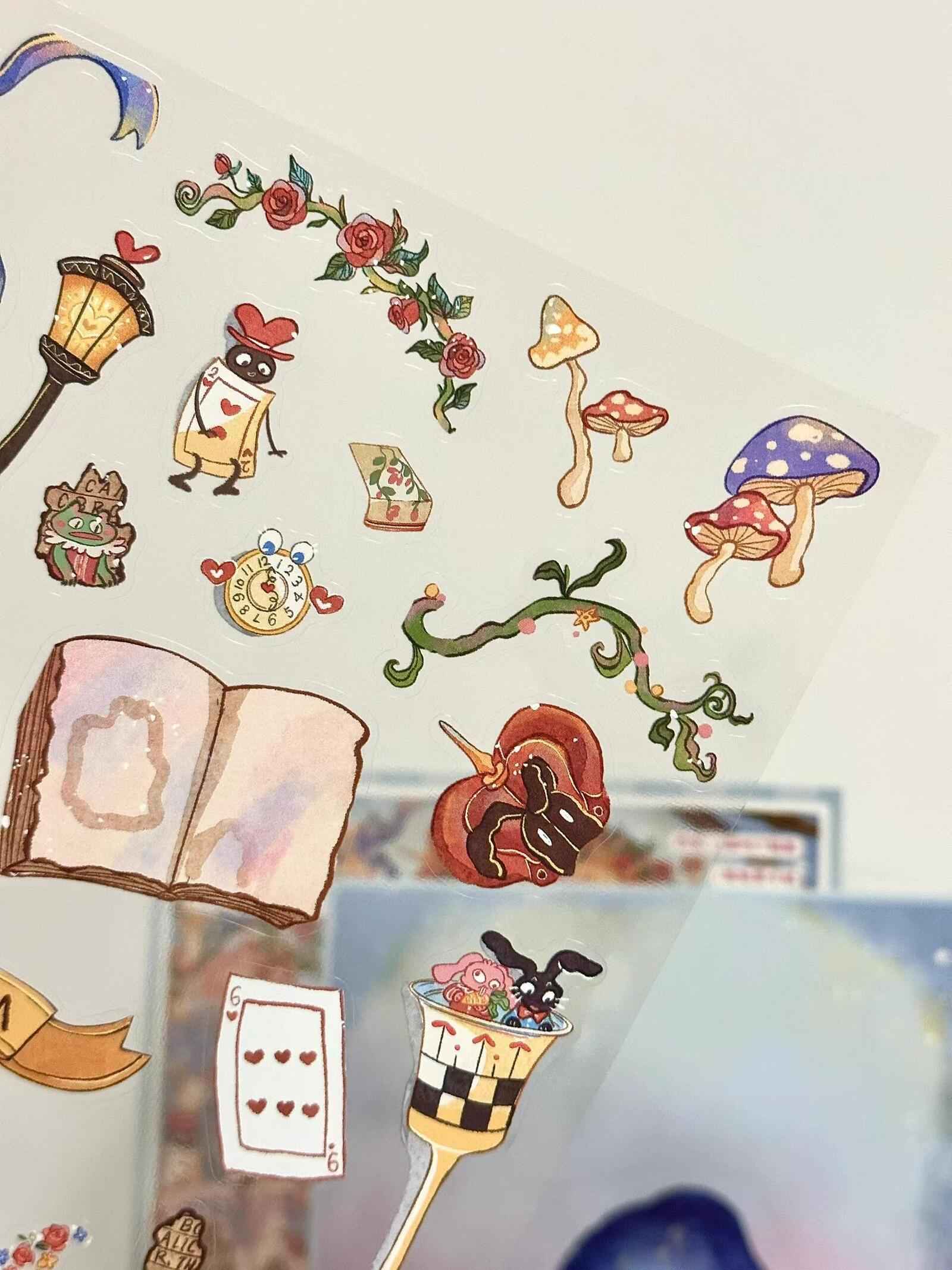 Vintage Cute Series – 3D Miniature Sticker Scenes - 2 Theme Sets: Alice's Dream | Cat Paradise