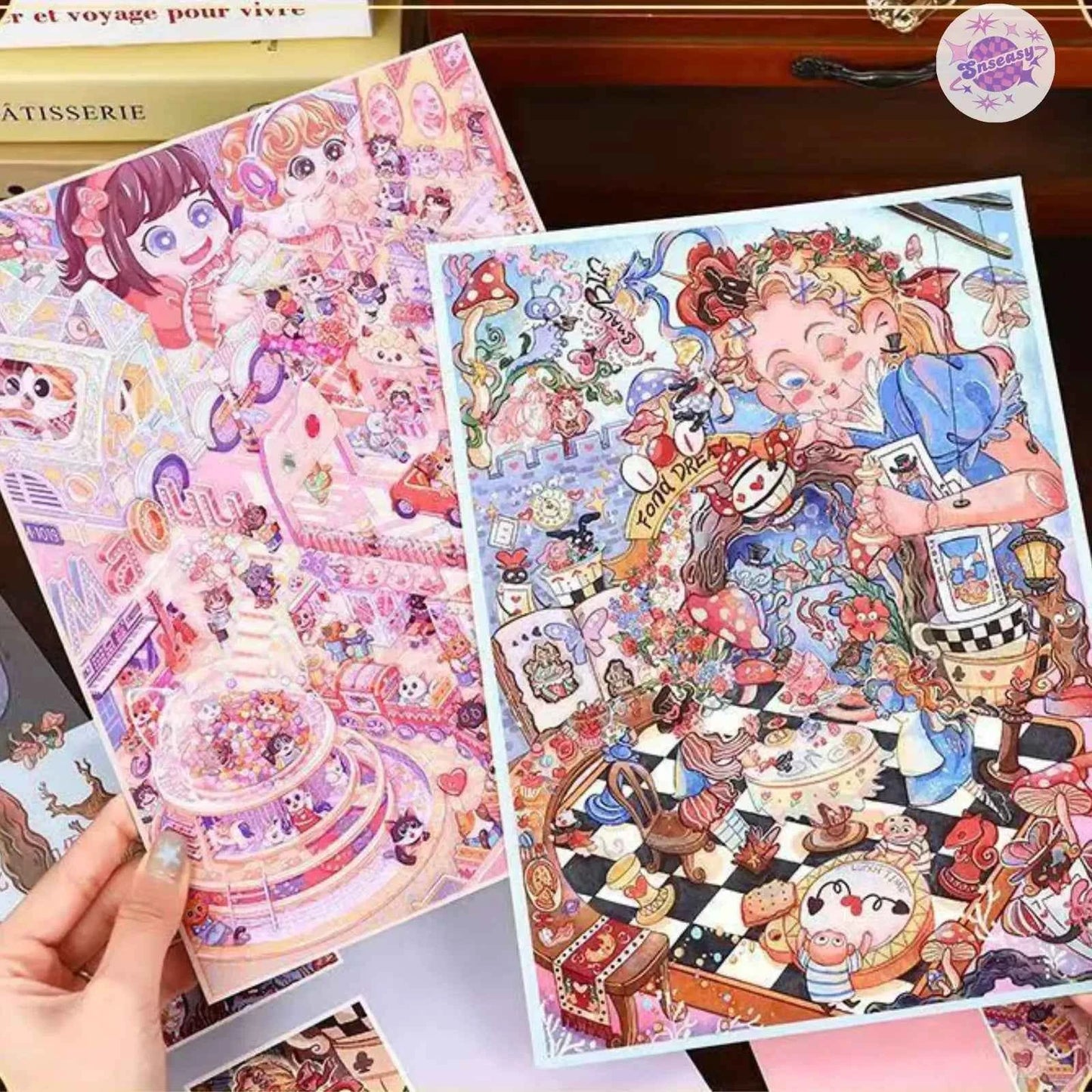 Vintage Cute Series – 3D Miniature Sticker Scenes - 2 Theme Sets: Alice's Dream | Cat Paradise