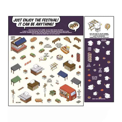 OOJ Simulation Business 3D Isometric Room Stickers - 7 Theme Sets: Fresh Market | Bookstore | Laundry | Baking Shop | Dessert | Burger Shop | Firework Market - SNSEASY