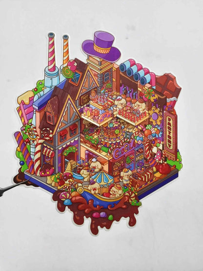 Plus Series – 3D Miniature Sticker Scenes - 2 Theme Sets: Carrot Factory | Chocolate Factory