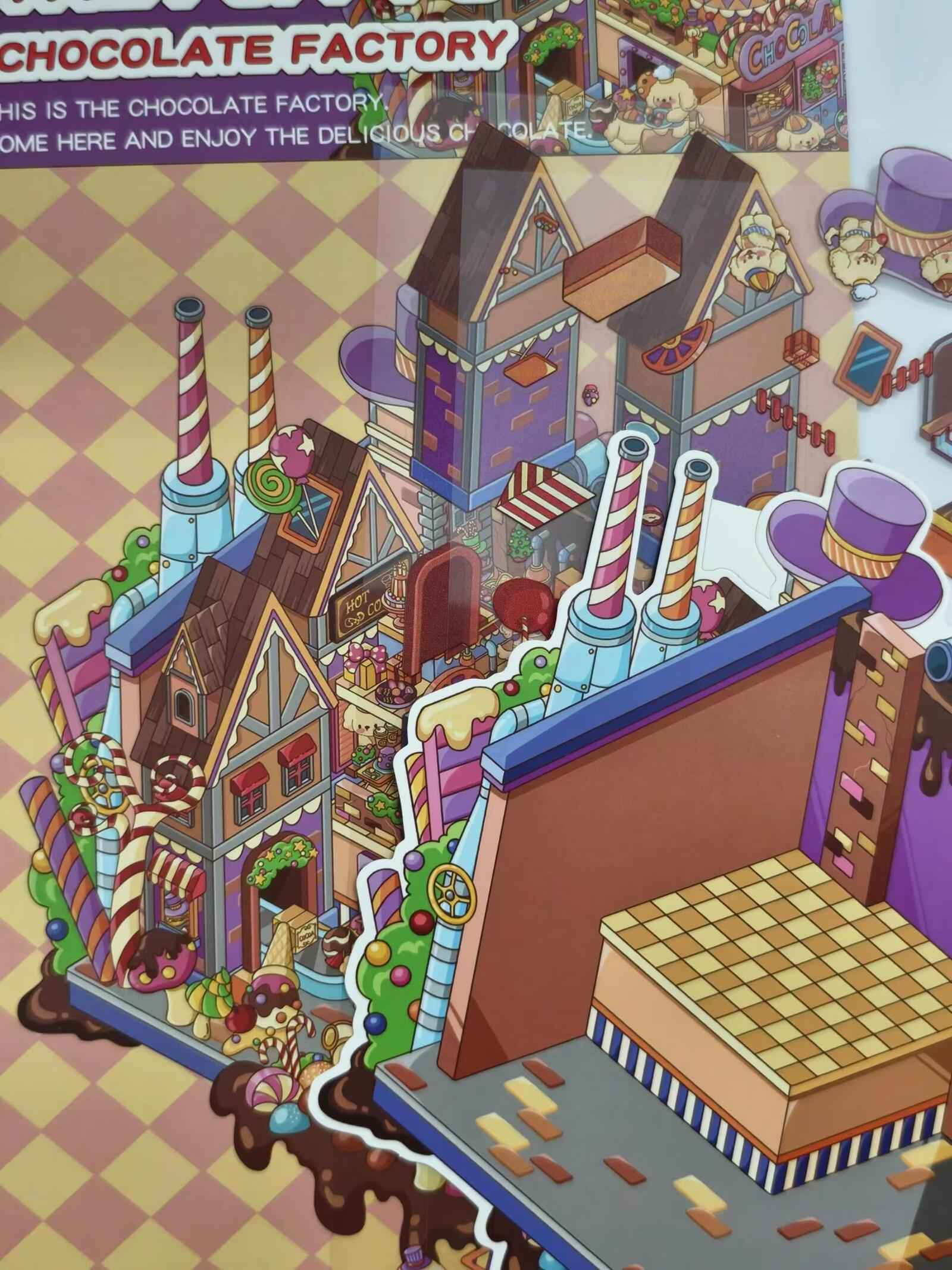 Plus Series – 3D Miniature Sticker Scenes - 2 Theme Sets: Carrot Factory | Chocolate Factory