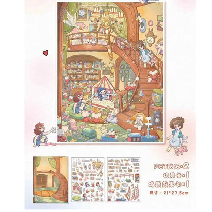 Plus I Love My Home – 3D Miniature Sticker Scenes - 2 Theme Sets: Daydreamer | Toy World
