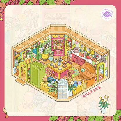 Arietti's Room – 3D Miniature Sticker Scenes - 3 Theme Sets: Arietti's Bedroom | Parents' Bedroom | Living Room