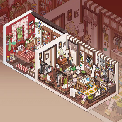 Field Town 2.0 – 3D Miniature Sticker Scenes - 3 Theme Sets: Living Room | Kitchen | Bathroom