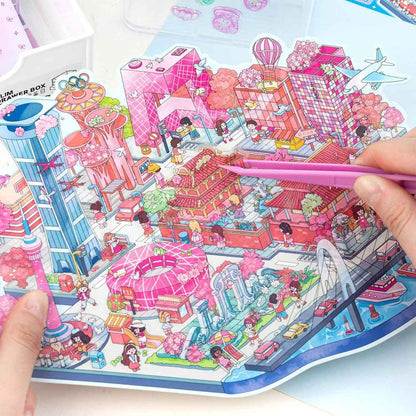 Urban Journey – 3D Miniature Sticker Scenes - 4 Theme Sets: Magic Shanghai | Diverse Beijing | Dreamy Jiangnan | Poetic Hangzhou