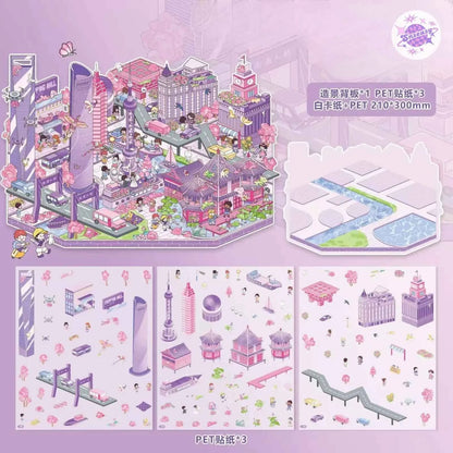Urban Journey – 3D Miniature Sticker Scenes - 4 Theme Sets: Magic Shanghai | Diverse Beijing | Dreamy Jiangnan | Poetic Hangzhou