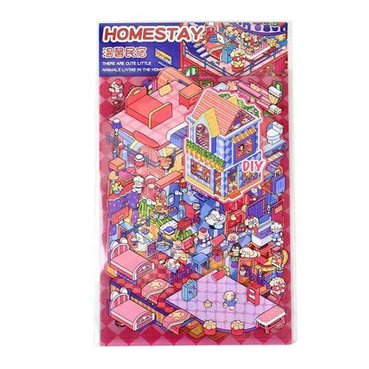 Plus Flip-Top Series – 3D Miniature Sticker Scenes - 2 Theme Sets: Art School | Cozy Inn