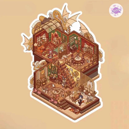 Plus My Leisure Time 2.0 – 3D Miniature Sticker Scenes - 4 Theme Sets: Ocean World | Pet Home | Nature Hiking | Steampunk