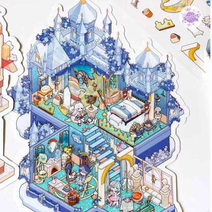 Plus My Leisure Time 2.0 – 3D Miniature Sticker Scenes - 4 Theme Sets: Ocean World | Pet Home | Nature Hiking | Steampunk