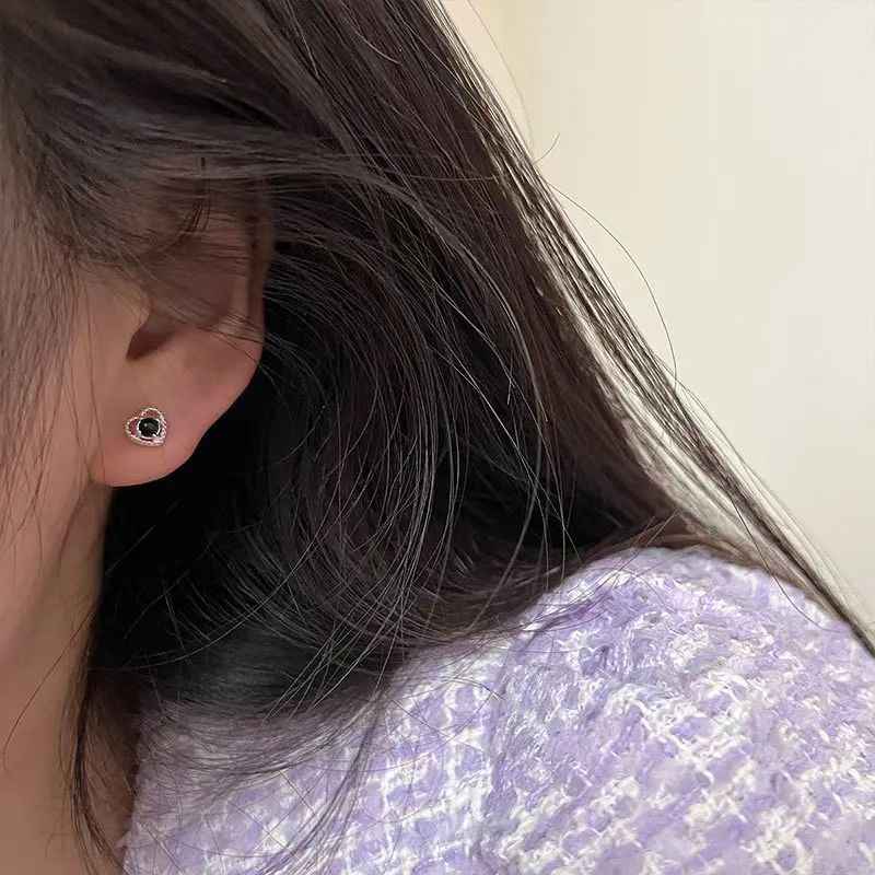 "Love Moonlight" 925 Sterling Silver Moonstone Heart Screw-back Earrings - Delicate, Elegant, and Unique