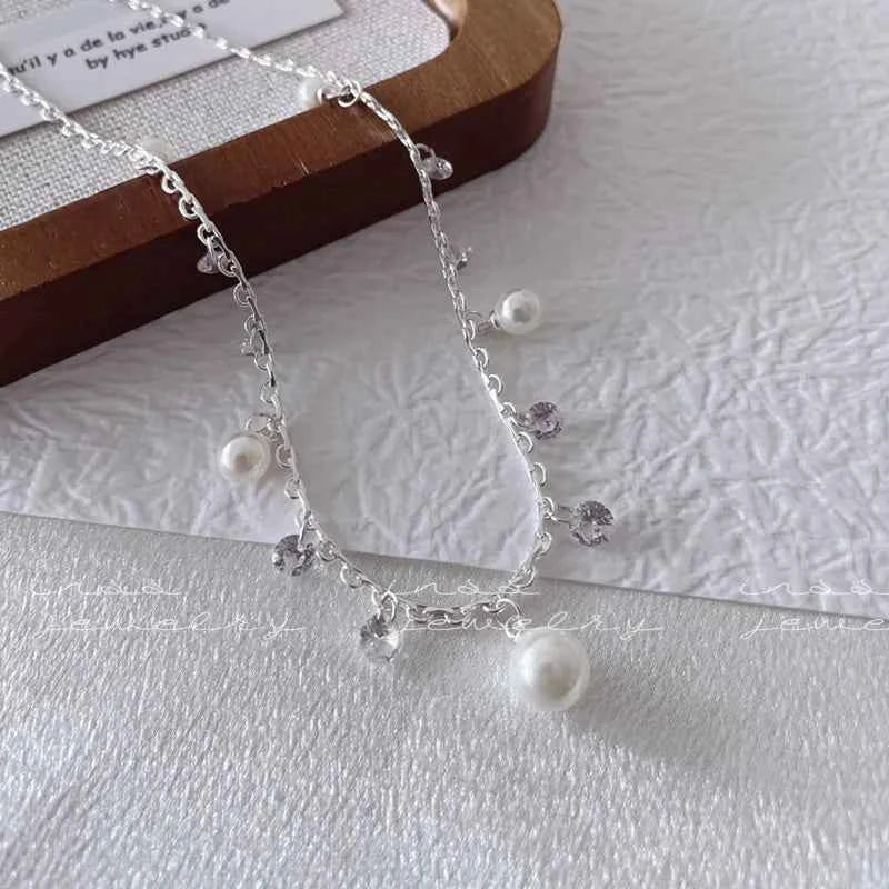 "Princess Elegance" Layered Crystal & Pearl Necklace - Sweet, Elegant, and French-Inspired