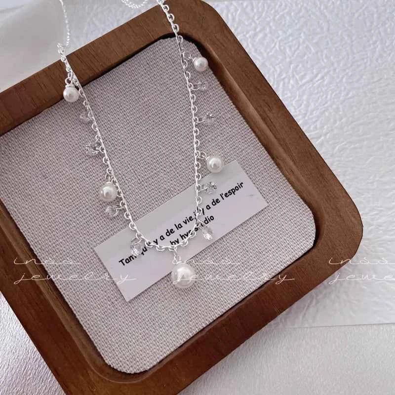 "Princess Elegance" Layered Crystal & Pearl Necklace - Sweet, Elegant, and French-Inspired
